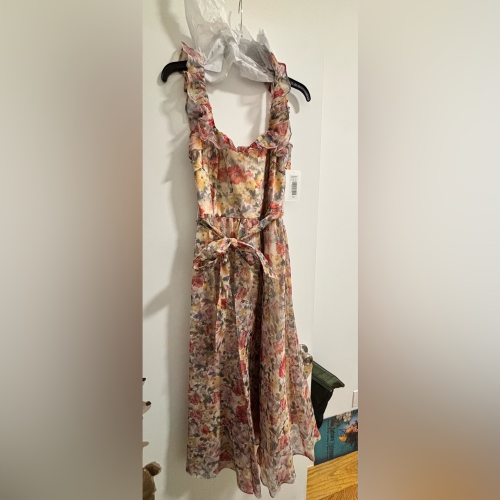 Mikael Aghal Floral Ruffled Maxi Dress - Soft Multicolor